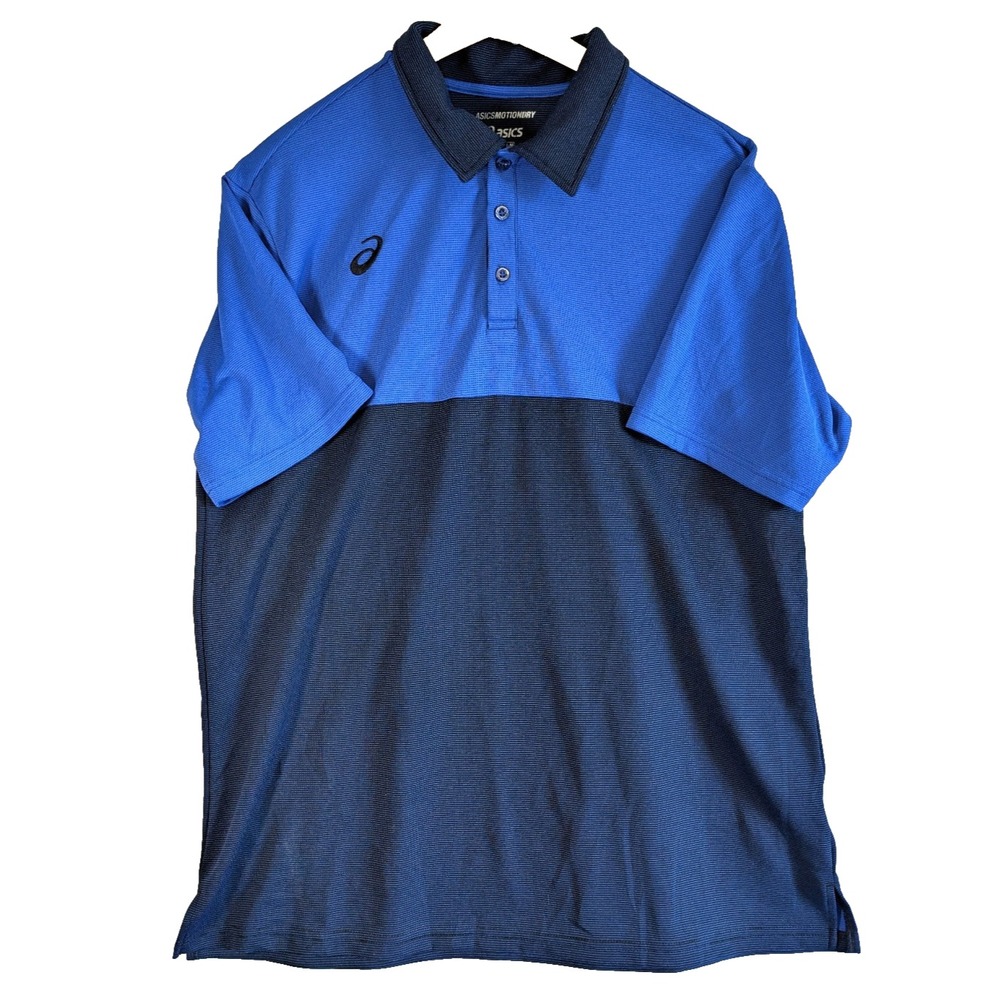 Banana Republic Polo Blue Dotted Stipes Block Color Pattern M Blue Short Sleeves